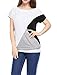 Allegra K Women Boat Neck Short Sleeve Color Block Tee Shirts White M