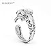 ELBLUVF 925 Sterling Silver Rabbit Animal Ring Gift for Friend Everyday Wear (Big Size)