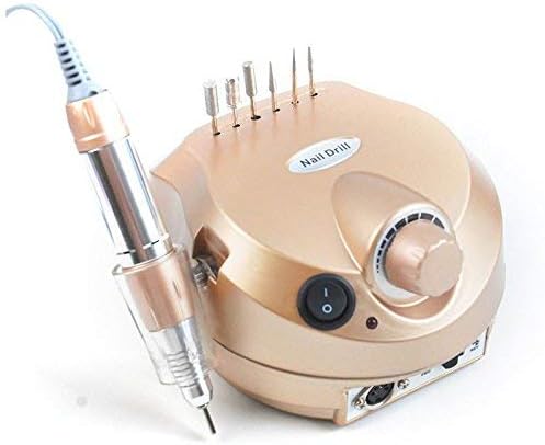Adoudou 30,000RPM Electric Nail Drill Machine Polisher Tools Nail Art File Bits Manicure Kit 110V/220V Acrylic Nail Drill File Pedicure Set (Gold)