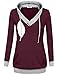 Larenba Breastfeeding Hoodie, Womens Long Sleeve Nursing Shirt Cotton Breastfeeding Tops Soft V Neck Shirt Cozy Pregnant Clothes with Pocket(Wine Red,Large)