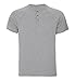 Hanes Mens Short-Sleeve Henley T-Shirt Grey, X-Large