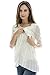 Bearsland Women's Lace Maternity Breastfeeding Pregnant Shirts and Nursing Tops,White,Large