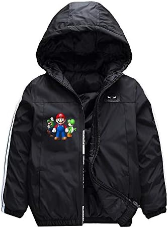 Haililais Super Mario Hooded Keep Warm Wadded Jacket for Boy and Girl Trench Coat for Kids and Teenagers