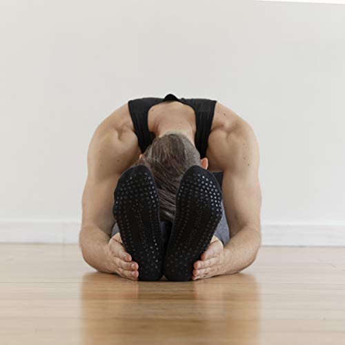 Great Soles Tabbed Grip Socks for Men - Non Slip Yoga Socks for Pilates, Barre, Ballet and Everyday Wear