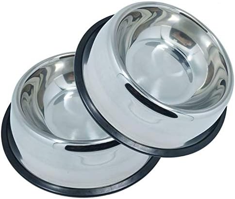 Whippy Stainless Steel Dog Bowl for Small,Medium and Large Pets Set of 2