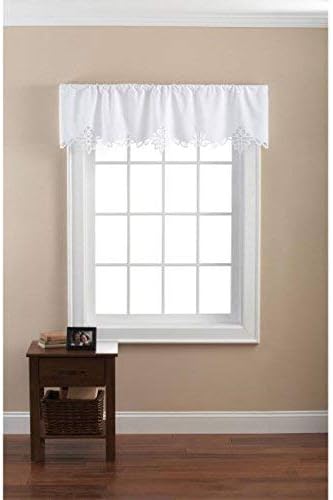 Mainstays Battenburg White Lace Window Valance, 60" x 16", Arctic White