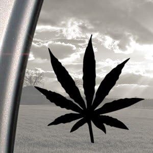 MARIJUANA Black Decal WEED DOPE POT STONER Window Sticker