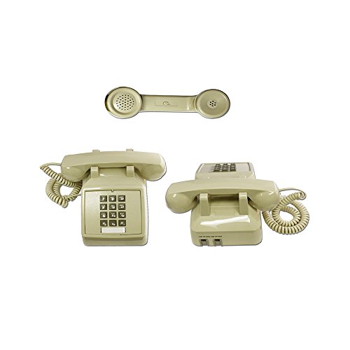 Single Line 2500 Classic Analog Desk Phone with Volume Control, 2 Ports, Handset and Line Cord Included , Beige (Ash)