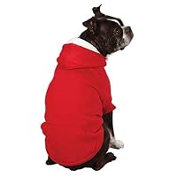 Zack & Zoey Fleece-Lined Hoodie for Dogs, 16" Medium, Tomato Red