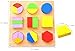 Large Geometric Shape Sorting Wooden Puzzles, Set of 3. Chunky Jigsaw to learn Math and Color Recognition, for Early Educational Learning, Montessori Teaching for Pre-Schoolers, by INTELLITOYZ