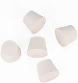StonyLab 5-Pack 8# White Solid Rubber Stoppers 32mm x 43mm x 31mm Tapered Lab view 3