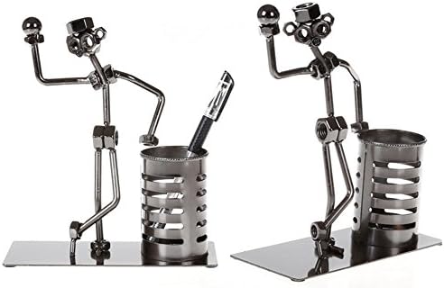 Aamina Funny Office&amp;Home Desk Decoration Basketball Sport Man Metal Pen&amp;Pencil Holders (C032, Black)