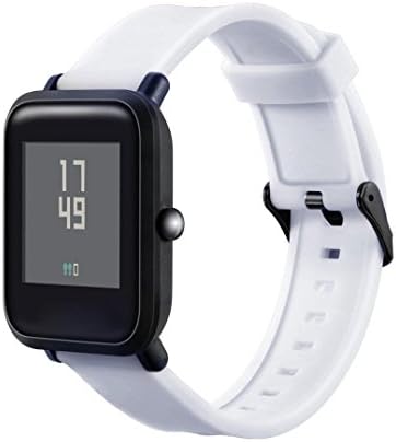 Alonea Huami Watch Band, Silicone Wrist Strap Band For Xiaomi Huami Amazfit Bip Youth Watch (White ❤️)