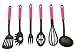 Trustworthy Buy Heat Resistant Cooking Utensils Pink Nylon Kitchen Utensils Set 6 Piece Cooking Tools Spatula Soup Ladle Pasta Fork slotted spoon whisk