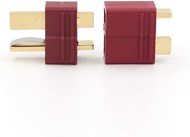 Amass 10 works Deans T-Plug Connectors Male and Female with 20pairs Shrink Tubing For RC LiPo Battery, Red, Small - Image 3