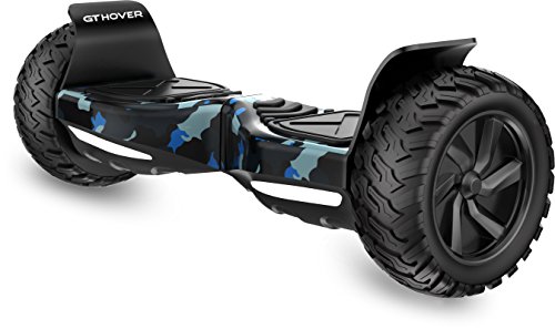 Hover board Two Wheel Electric Scooter UL2272 All Terrain GT Hover GT8 Bluetooth Speakers NO FALL TECHNOLOGY- GT Hover APP -FREE Hardcase Bag - LG Firesafe Battery (Camouflage with Jet Black)