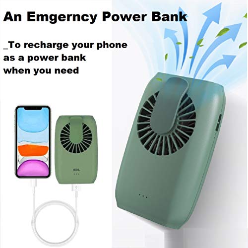 Handheld Fan Mini USB Fan Powerful Small Personal Portable Fan Speed Adjustable USB Rechargeable For Desk Neck Travel Office (Green)