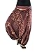 virblatt Drop Crotch Pants Patterned Harem Pants for Women and Men (S-L) - AllesImWunderland Brown