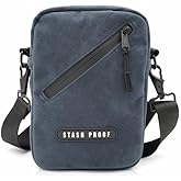 Stash Proof Odor Resistant Unisex Cross Body Sling Bag, Small Chest Bag Suede Daypack for Traveling, Outdoors, and Festivals