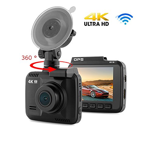 Driving Recorder,4K HD Mini Car DVR WiFi Dash Cam Video Recorder GPS Camera Night Vision G-Sensor (Black)