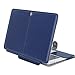 MOSISO Compatible with MacBook Air 13 inch Case A1369 A1466 Older Version 2010-2017 Release, PU Leather Case Portfolio Protective Stand Cover Sleeve, Navy Blue