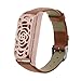 For Fitbit Flex Band,SMYTShop Leather Accessory Bangle Watch Band Wrist Strap Replacement Wristband + Metal Frame for Fitbit Flex Bracelet (Rose Gold)