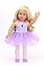 Sophia's Complete Two-Piece Ballet Outfit with Sparkling Leotard, Attached Tulle Overskirt, & Matching Satin Slippers for 18” Dolls, Lavender