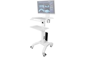 Helivivfy Dental Clinic Cart - Medical cart with Two Trays and Scanner Holder, Medical Trolley with Wheels