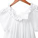 Women's Off Shoulder Boho Loose Casual Blouses Crop Tops (US 10, White)