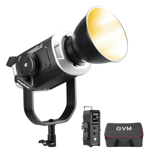 GVM 600W Bi-Color COB LED Video Light with APP/DMX Control, 2700K to 7500K, 128000Lux/1m, Continuous Photography for Studio, Film, Video Recording, Youtube, Photo Light CRI97+