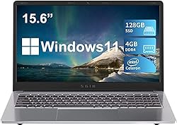 SGIN Laptop 15.6 Inch, 4GB DDR4 128GB SSD Windows