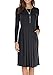 Levaca Women's Long Sleeve Pockets Pleated Loose Swing Casual Midi Dress Black XXL