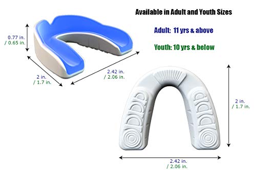 Coollo Sports Boil and Bite Mouth Guard (Youth & Adult) DA Custom Fit Sport Mouthpiece for Football, Hockey, Rugby, Lacrosse, Boxing, MMA (Free Case Included!) (Emerald Green & White, Ages 11 & Above) - Thumbnail 5