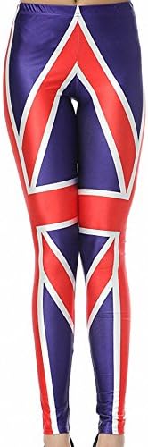 Active Workout Sports Pants For Womens Fashion British Flag Red Lips Printing Leggings Power Flex Pants