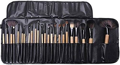 Cosmix Stores Set Of 24 Wooden Handle Brush Set With Black Pouch