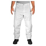 Rugged Blue Double Knee Painter Pants - White
