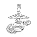925 Sterling Silver US Marine Corps Small Military Pendant