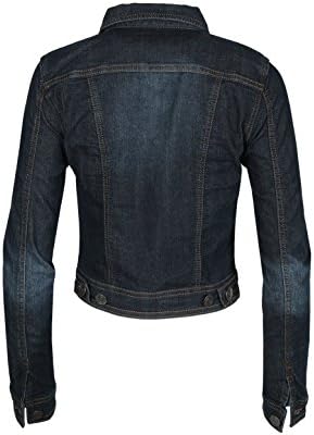 DREAM SUPPLY Women’s Long Sleeve Crop Top Button Up Comfort Stretch Denim Jacket
