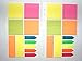 Sticky Notes Pad (Twin Pack) | Assorted Shapes 25 Per Pad | 11 Squares and Long Rectangles and Arrow Page Markers | Yellow Pink Green Orange Blue Red Colours
