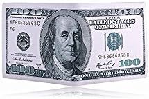 Andesan Creative Currency US Dollars Pattern Bi-fold Canvas Wallet for Men