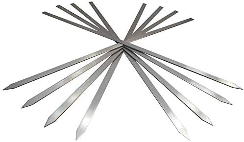 SHOPTADA Professional Restaurant Food Grade BBQ Stainless Steel Skewers, Set of 8, Size 24" x Approx. 1/2" Wide for Persian Chicken Kabob, Appetizers (Wings/Shrimp/Hotdogs), BBQ Veggies/Fruits