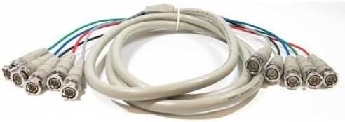 AYA 6Ft (6 Feet) 5-BNC to 5-BNC Male/Male RGBHV High Resolution Video Cable