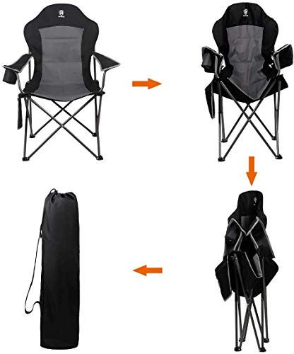 Ever Advanced Chaise De Camping Pliable Portable Robuste Dossier Haut Porte-gobelet Avec Sac De Transport Jardin Pêche…