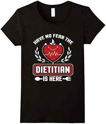 Women's Have No Fear The Dietitian Is Here Funny Unsung Hero T-Shirt Medium Black