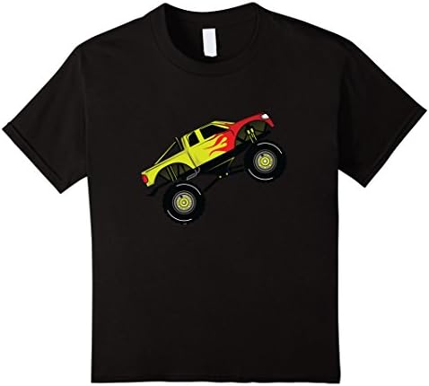 Kids Monster Truck Wheelie T Shirt 8 Black
