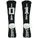 BABIBEAN Team Number Mid Calf Crew Socks Athletic Socks for Team Sports | Football Soccer Baseball and Basketball | Black