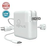 Genius Charger for Apple MacBook Pro 13” 2016, 2017, 2018 | 61W USB C Power Adapter Laptop, 6.5f Cord + Free 6ft Cable Extension | No Fraying, No Overheating, Cool to The Touch, 2-Year Warranty