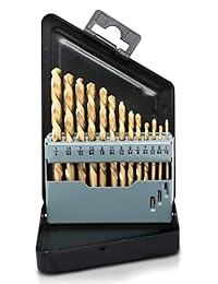 Neiko - Juego de 13 brocas 10038A para taladro de giro a la izquierda M2 HSS con recubrimiento de nitruro de titanio (1 16" - 1 4")