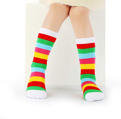 image for Cottock 6 Pairs Toddler Girl Knee High Grips Socks, Baby Socks Girl Sc