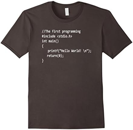 Men's Hello World Coding - The First Programming T-Shirt XL Asphalt